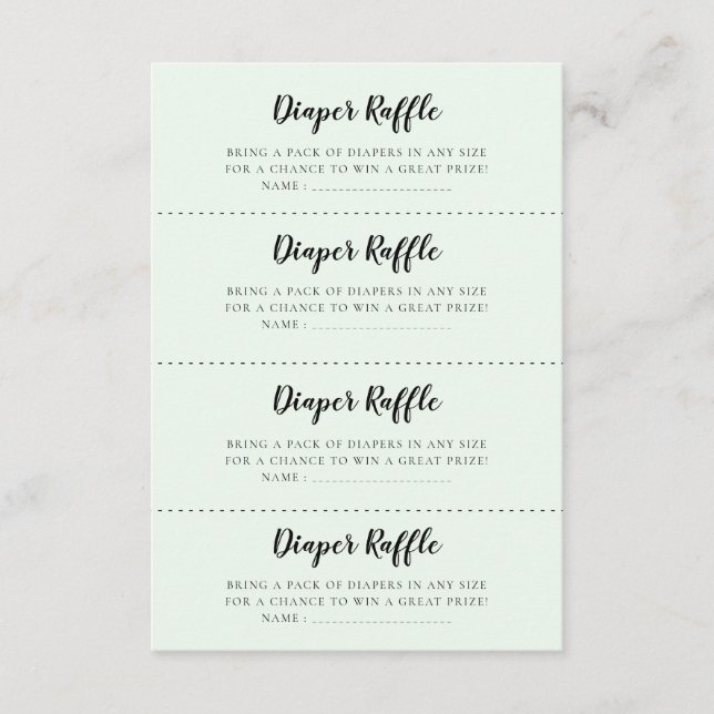 Cute björn Babydusch Diaper Raffle-spelkort Tilläggskort (Framsida)