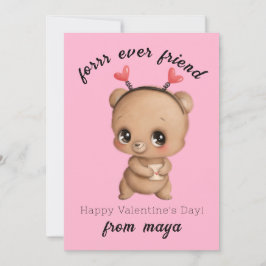 Cute björn Klassrum Valentinkort Julkort