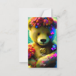 Cute björn med hjärtungar valentin anteckningskort