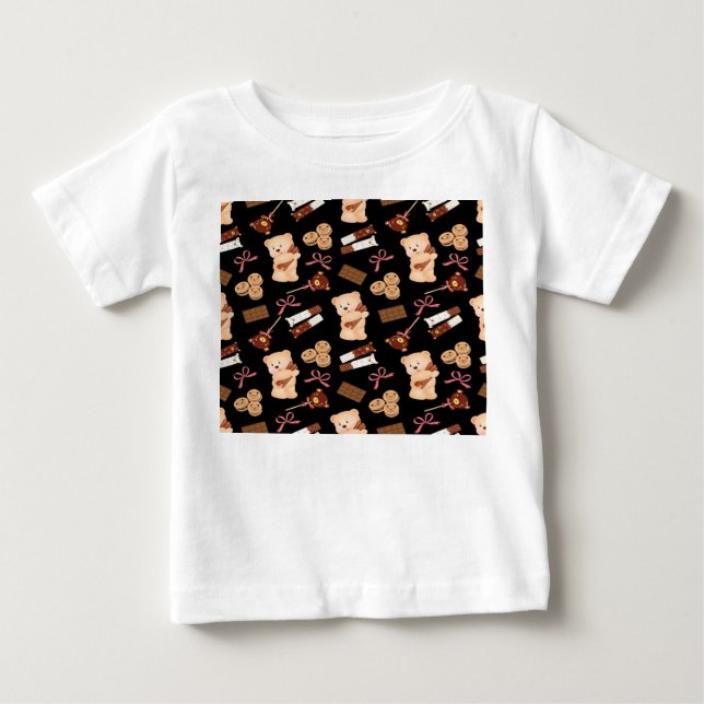 Cute-björn och choklad t shirt (Framsida)