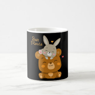 Cute björn och kanin kaffemugg
