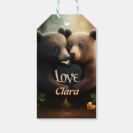 Cute björnar kramar i kärlek presentetikett