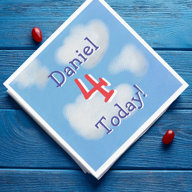 Cute Blå himmel barns födelsedag Pappersservett (Skapare uppladdad)