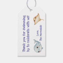 Cute, blå under havet Tack Presentetikett