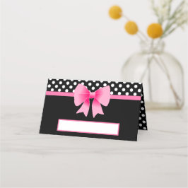 Cute Black and Rosa Bow Placeringskort