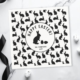 Cute Black And White Bunnies Modern Easter Pappersservett