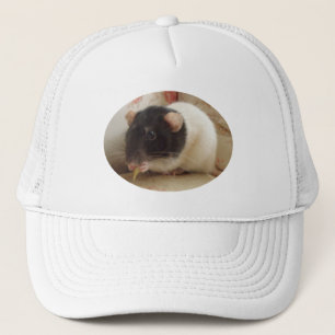 Cute Black and White Caps Pet Råtta Photo Keps