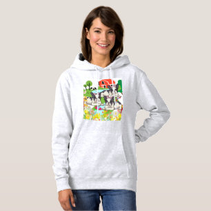Cute Black and White Countryside Hundar T Shirt