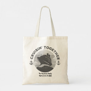 Cute Black and White Cruise PERSONALIZE Tote Bag Tygkasse