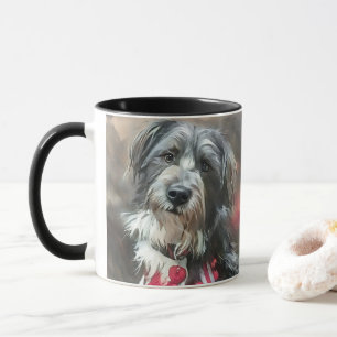 Cute Black and White Doodle Hund Mugg
