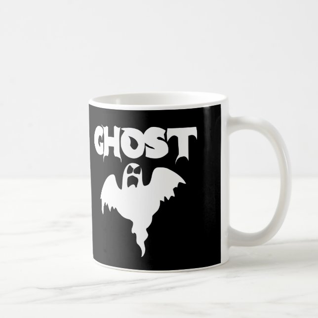 Cute Black and White Ghost Halloween Kaffemugg (Höger)