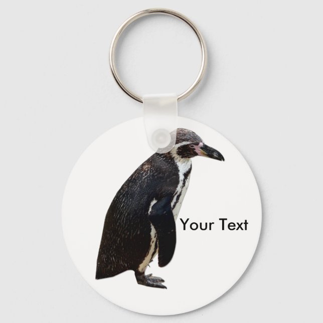 Cute Black and White Humboldt Penguin Nyckelring (Framsida)