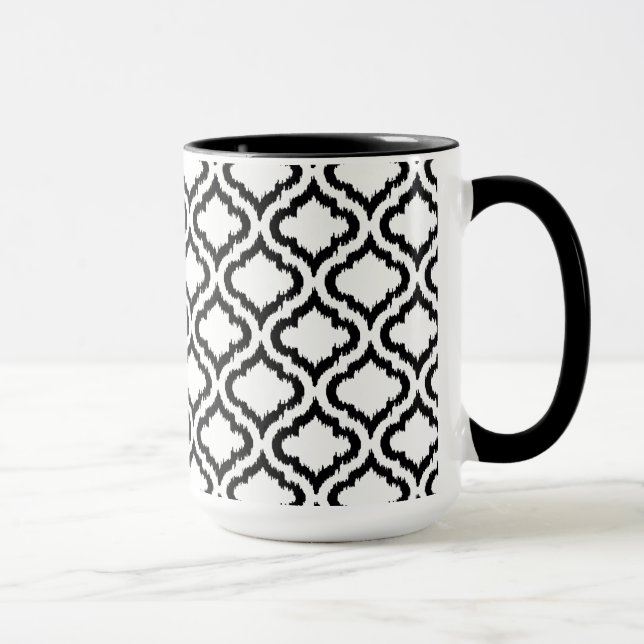 Cute black and white ikat Moroccan mönster Mugg (Höger)
