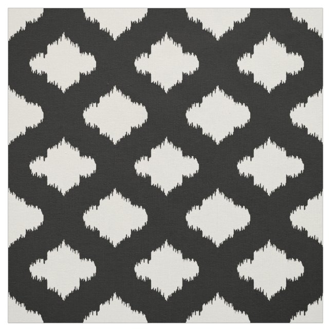 Cute black and white ikat Moroccan mönster Tyg (Provkarta)