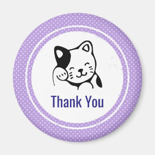 Cute Black and White Kattunge Waking Hej Magnet
