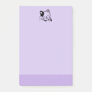 Cute Black and White Kattunge Waking Hej Post-it Block