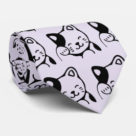 Cute Black and White Kattunge Waking Hej Slips