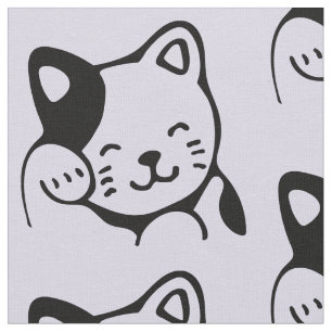 Cute Black and White Kattunge Waking Hej Tyg