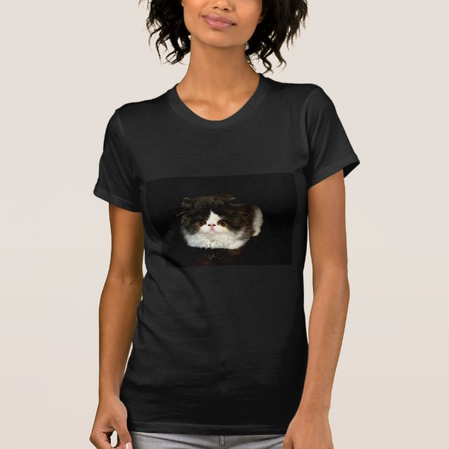 Cute Black and White Kitten T-shirt (Framsida)