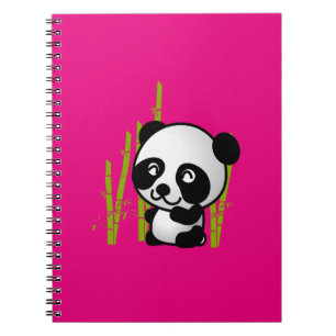 Cute Black and white panda björn i bamboodlingar Anteckningsbok