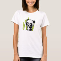 Cute Black and white panda björn i en bambu grove.