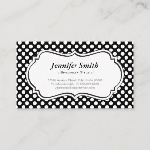 Cute Black and White Polka dots - Enkel Elegant Visitkort