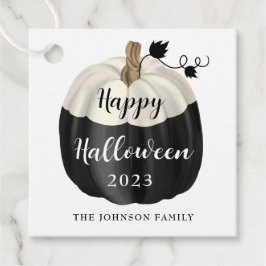 Cute Black and White Pumpkin Happy halloween 2022 Gåvor Etiketter