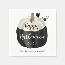 Cute Black and White Pumpkin Happy halloween 2022 Pappersservett