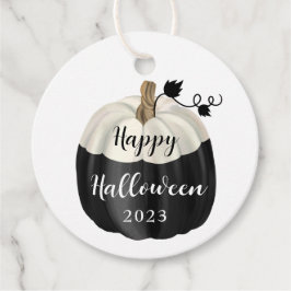 Cute Black and White Pumpkin Happy halloween Gåvor Etiketter