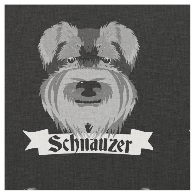 Cute Black and White Schnauzer Tyg (Närbild)