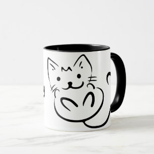 Cute Black and White Sketch Kitten Mugg