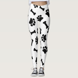 Cute Black and White Tass avtryck Leggings