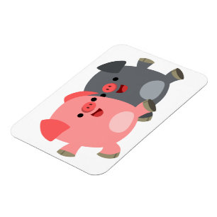 Cute Black and White Tecknad Grisar Flexible Magne Magnet