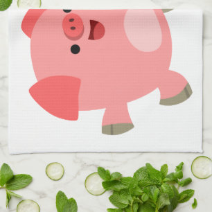 Cute Black and White Tecknad Grisar Kitchen Towel Kökshandduk