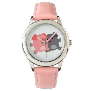 Cute Black and White Tecknad Grisar Watch Armbandsur