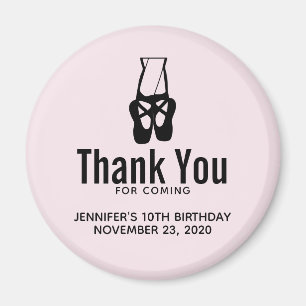 Cute Black Ballet Tofflor en Pointe Birthday Magnet