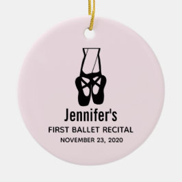 Cute Black Ballet Tofflor en Pointe Julgransprydnad Keramik