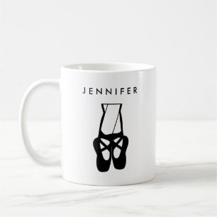 Cute Black Ballet Tofflor en Pointe Kaffemugg