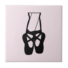 Cute Black Ballet Tofflor en Pointe Kakelplatta