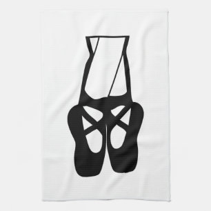 Cute Black Ballet Tofflor en Pointe Kökshandduk