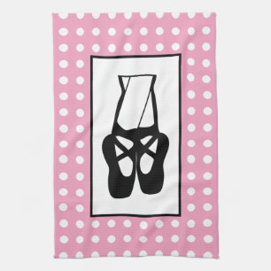 Cute Black Ballet Tofflor en Pointe Kökshandduk