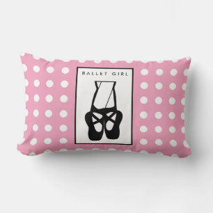 Cute Black Ballet Tofflor en Pointe Lumbarkudde