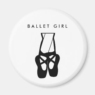Cute Black Ballet Tofflor En Pointe Magnet