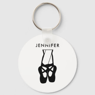 Cute Black Ballet Tofflor en Pointe Nyckelring