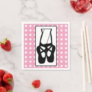 Cute Black Ballet Tofflor en Pointe Pappersservett