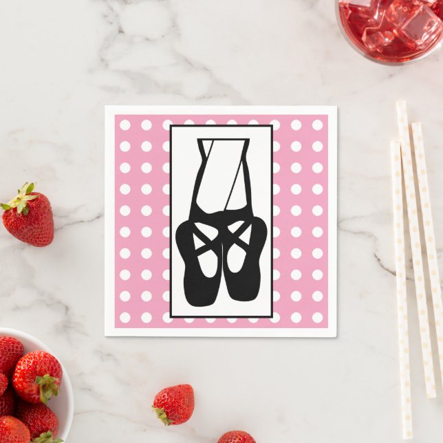Cute Black Ballet Tofflor en Pointe Pappersservett (Insitu)