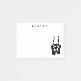 Cute Black Ballet Tofflor en Pointe Post-it Block