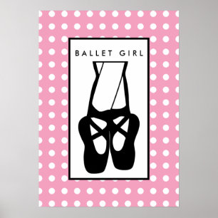 Cute Black Ballet Tofflor en Pointe Poster