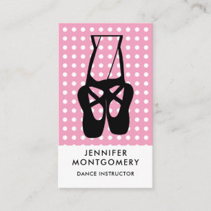 Cute Black Ballet Tofflor en Pointe Visitkort