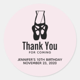 Cute Black Ballet Tofflor Party Tack Runt Klistermärke